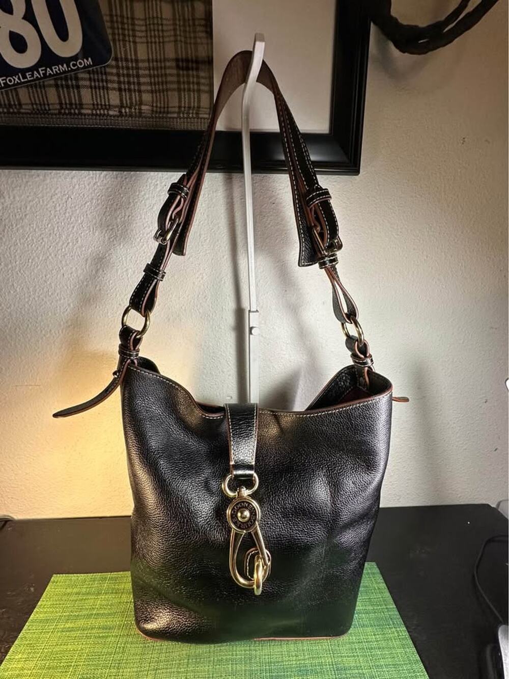 Vintage Dooney & Bourke Pebble Grain Leather Lily Bucket Bag